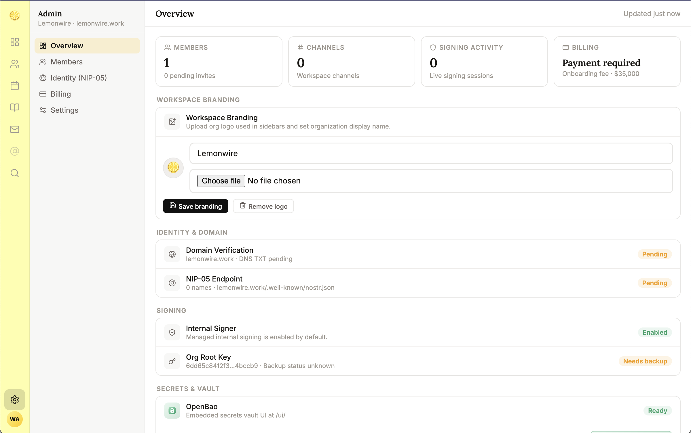 Lemonwire Admin Dashboard